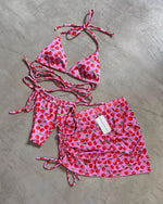 3 Pieces Bikini Set Wiht Mini Skirt Women Swimwear 2024 Sexy Bikinis Bandeau Push Up Beachwear Bodysuit Thong Biquini Female
