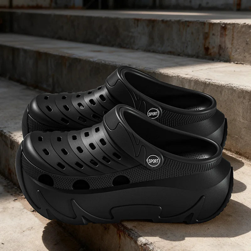 Thick Sole Fashion Clogs For Women Summer Platform Shoes Soft EVA Girls Indoor Street Slippers FemaleLeisure Wedges Sandals