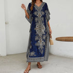 Dresses For Womens Kimono Style Vintage Printed Loose Summer Beach Clothes Personality Weastern Funny Women Dresses Casual