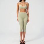 Women's Fitness Set Gym Tracksuit Breathable Sports Bra Flared Trousers Suit Workout Clothing Sportswear Female Athletic Wear