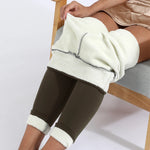 Winter Ultra Thick Imitation Lamb Cashmere Artificial Velvet Leggings Women Plush Thickened High Waisted Long Warm Pants