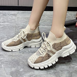 Fashion Striped Letter Print Sneakers for Woman Breathable Mesh Running Sports Shoes Women Comfortable Lightweight Shoes Ladies