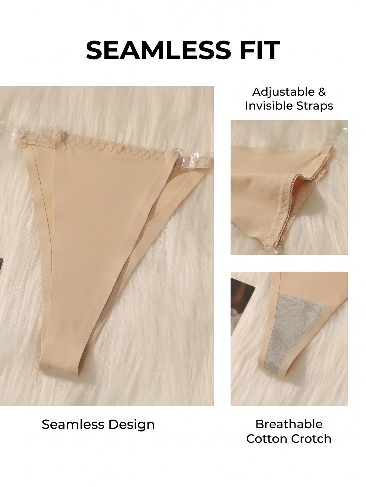 2 Pcs Nude and Black Seamless Thong Women Invisible Soft Comfortable Breathable Panties Sexy Low waist ThongC678