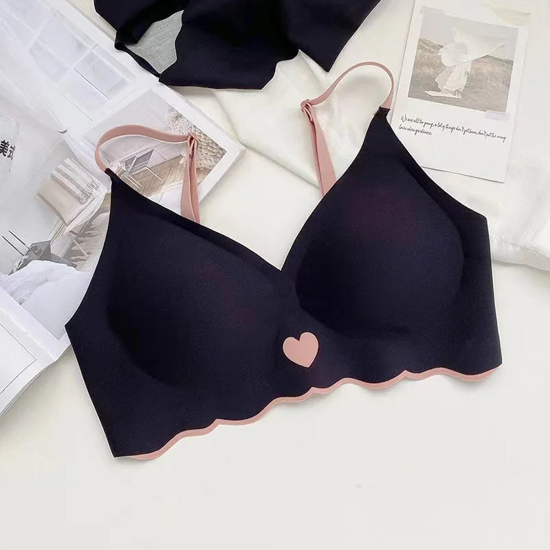 BH No Trace Top Women's Underwear No Steel Ring Pure Desire Comfortable Upper Support Sling Adjustable Everyday Bra for Women