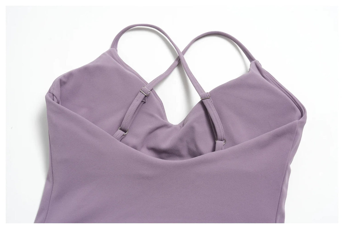 New Yoga Sets Women V Neck Back Criss Cross Sports Tank Top High Waist Butt Lift Shorts Fitness Suit Gym Running Workout Clothes
