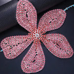 Exaggerated Crystal Flower Chest Chain Lingerie Women Accessories New in Summer Top Rhinestone Body Jewelry Bra Bikini Clothing