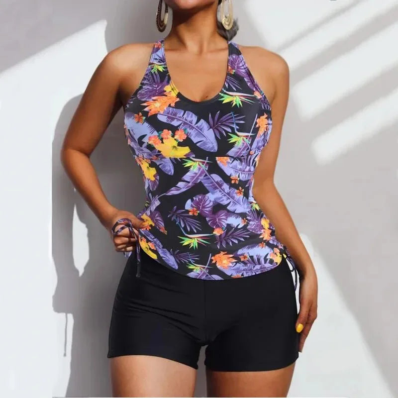 Sexy Print High Waist Tankini Sets 2026 Women Swimsuit Two Piece Swimwear Female Trunks Bathing Suits Brazilian Biquini Shorts