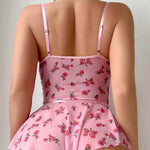 Sexy Hollow Women Bodysuit French Lace Ultra Thin Pink Printed Fabric Lingerie Summer Mesh Breathable Onesies Ladies Exotic Sets