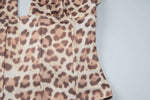 FDYOUI 2026 Summer Hollow Out Backless T-shirts Women's Sexy Short Sleeve Leopard Print Tee Shirt Lady Slim Crop Tops Streetwear