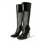 Spring/Summer Women's Stiletto High Heels Neon Green Mesh Strap Pointed Toe Gladiator New Large Size 34-48 Cool Boots 10cm 2026