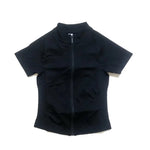 Short Sleeve Zippy Yoga Top Sports Tee Women Running Jacket Seamless Gym Tops Clothes Fitness Pilates Breathable Workout Shirts