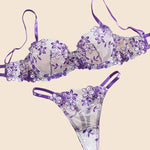 Sexy Female Lingerie Ultra Thin Bra Set Romantic Underwear Beautiful Embroidery Lace Lingerie Translucent Underwear Erotic Sets