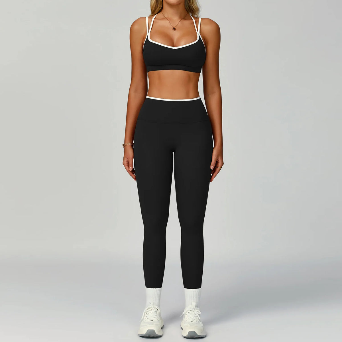 Gym Tracksuit Yoga Set 2 Pieces Workout Outfits Fitness Sportswear High Waist Leggings Sports Bra Athletic Wear Women Clothes