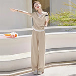 Knitted two-piece casual suit is loose and comfortable
