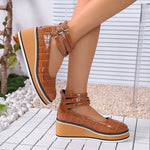 Women's Square High Heels Zip Shoes Woman Front & Rear Strap Pumps Cover Heel Shallow Women 2026 Ladies