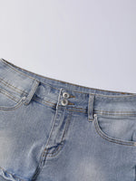 Women's Mini Jean Shorts with Pockets Low Rise Stretchy Denim Shorts Summer Sexy Casual Stylish Slim Fit Hot Short Pants