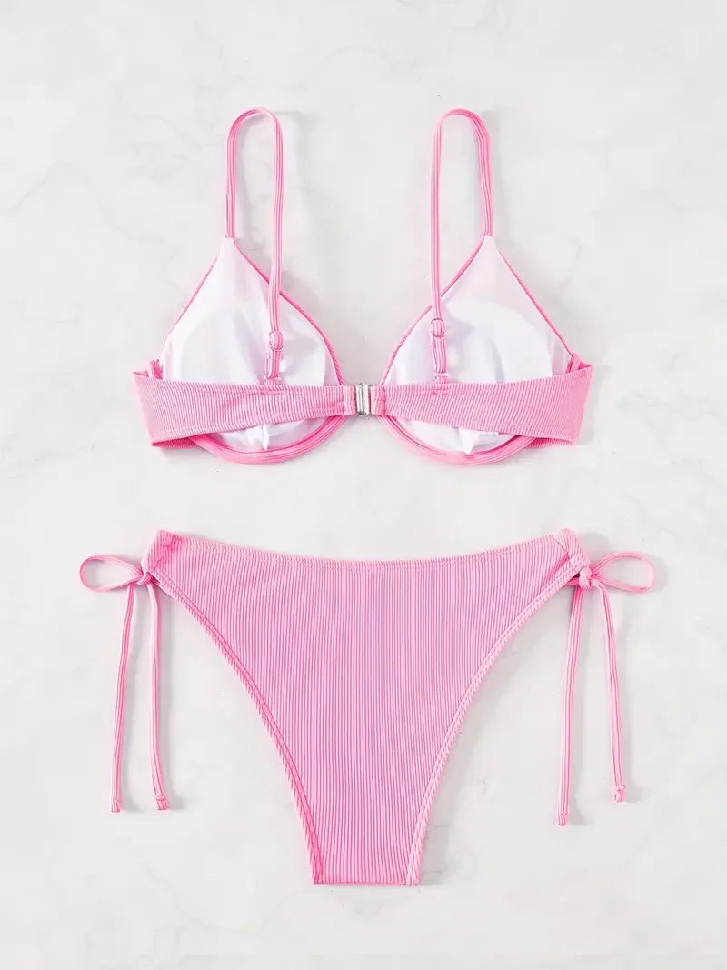 ZTVitality Solid Underwire Sexy Bikini 2025 New Arrival Biquini Padded Push Up Bandage Swimsuit Women Swimwear Summer Beachwear