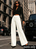 Elegant Wide Leg Pants High Grade Office Formal Straight Pants High Waist Hip Shaping Slim Fit Stylish Versatile Commuter Wear