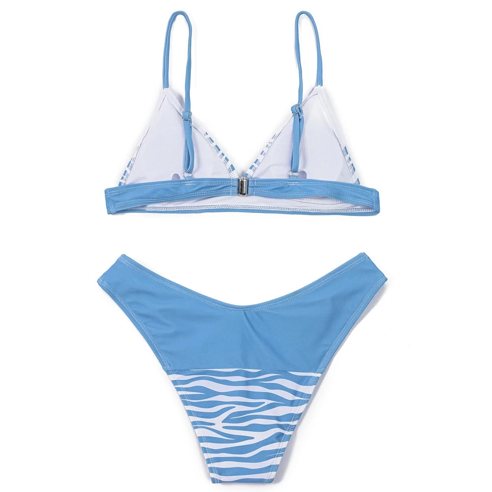 ZTVitality Print Patchwork Women Swimsuit Sexy Bikini 2022 New Arrival Straps Padded Bra Summer Beach Swimwear Brazilian Biquini