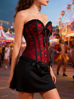 Retro-Style Backless Corset Top with Waist Tie Detail Court-Style Fitted Bodice Fashionable Top for Women
