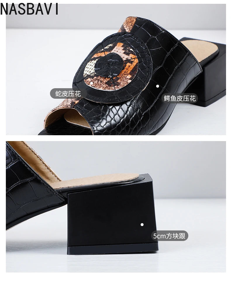 NASBAVI Out Outdoor Slippers Latest Luxury Shoes Women Designers Ladies Shoes and Sandals Wedding Shoes for Women Big Size 45 46