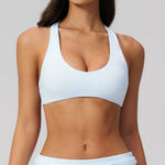NCLAGEN Sport Bras Women High Support Fitness Underwear Back Cross Gym Clothes Training Solid Yoga Top Pilates Workout Tank