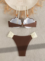 ZTVitality Women's Shell Shape Beaded Bikini Set 2026 New Two Piece Swimsuit Female High Cut Bathing Suit Beachwear Biquini