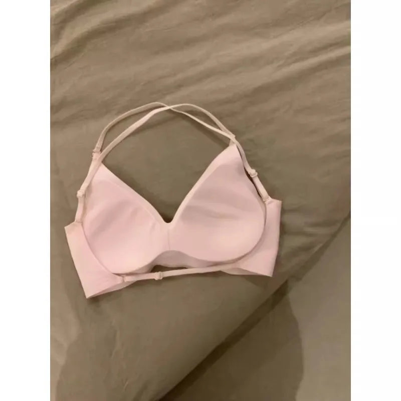MOYISU Asian Fit Halterneck Women Cross Back Bodysuit Seamless Small Push Up Summer Outer Top SG Kawaii Fashion Bestseller