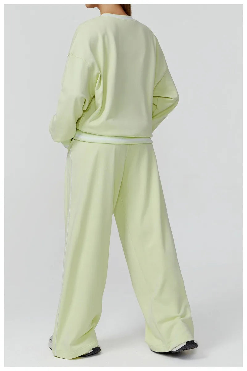 Women's Seamless Yoga Set Long-sleeved Top Pants Tracksuit Running Fitness Sports Set High Waist Slim-fitting Suit