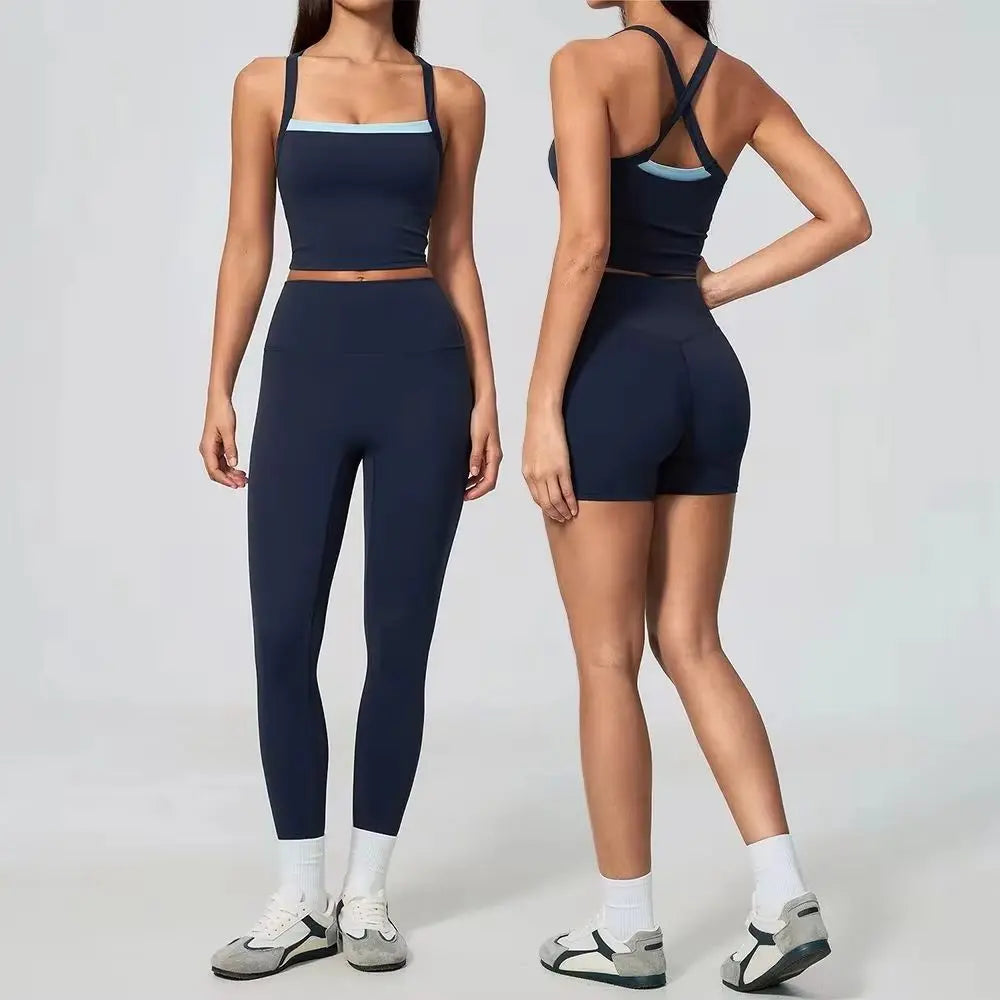Yoga Set Women Tracksuit 2 Piece Gym Clothing Sportswear Running Tank Top Fitness Leggings Workout OutfitsAthletic Wear Suit
