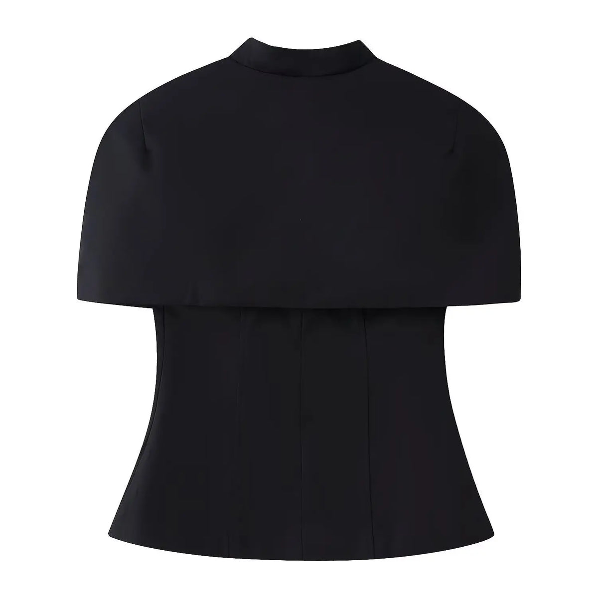 Women's Fashion Casual Shawl-Style Waist-Cinching Top Solid Color For Woman Elegant Cape Sleeve Top For Women White Black 81FF