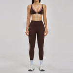 2 Piece Yoga Set Women's Tracksuit Athletic Wear Gym Clothes Female Workout Push Up Clothes Sports Bra Leggings Suit Fitness Set