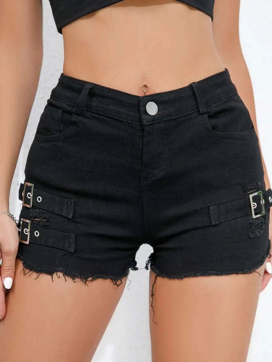 New High-Waisted Sexy Pants Denim Shorts JeansSolid Color Thin Charming Elegant Pure Desire Shorts For Woman Beautiful 5AML
