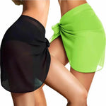 Summer Beach Swimwear Cover Up Wraps for Women Sexy See-Through Chiffon Wrap Skirts Sun Protection Bikini Cover Up Bathing Suits