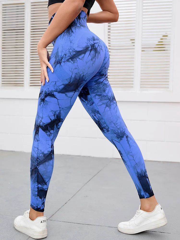 47 Color Marbling Tie-Dye Seamless Yoga Pants Sports Leggings Women Running Fitness High Waist Gym Leggings Women Workout Tights
