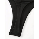 S - XL Black Scrunch Butt Thong Bikini Bottom Swim Brief Women Swimwear Female Bather Brazilian Tanga Panties Underwear V6864