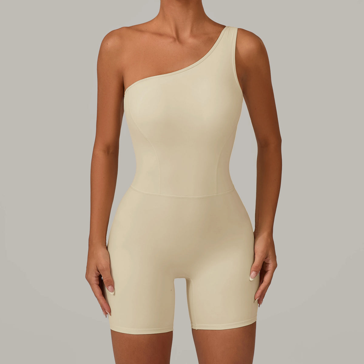 One Shoulder Women Sports Jumpsuit Sleeveless Yoga Rompers Backless Sportswear Women Workout One Piece Bodysuits Female
