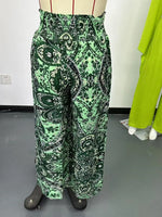 Women's 2026 Summer Versatile Printed Elastic Waist Wide Leg Pants