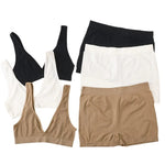 Women Seamless Bra And Panties Set Female Sport V-neck Unlined Bra High Rise Shorts Stretchy Underwear Sexy Lingerie Set