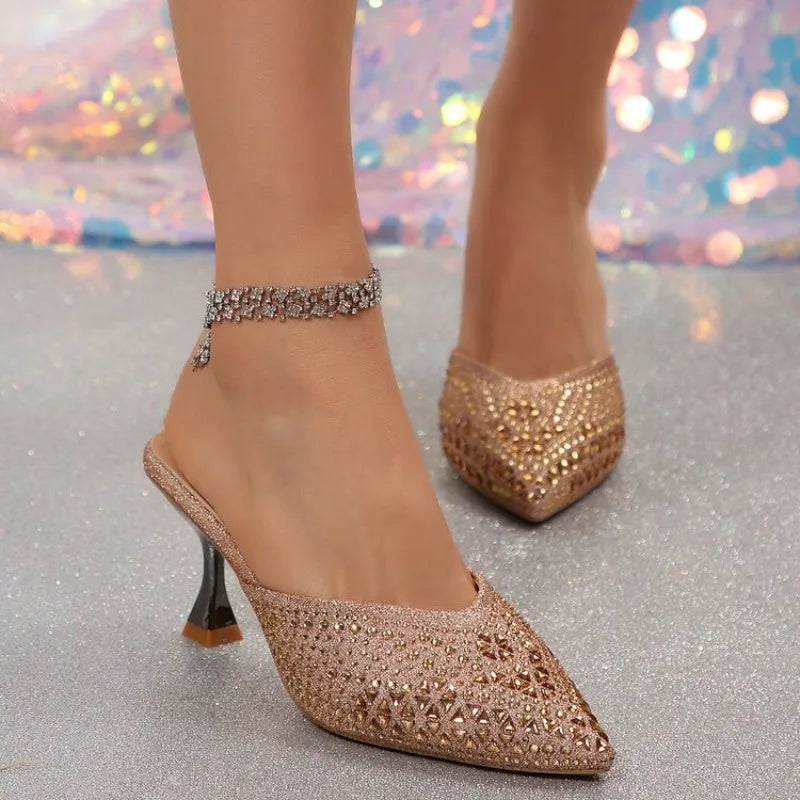 Women Pointed Toe Sandals Shallow High Heels Shoes 2026Summer Fashion New Trend Stilettos Sandals