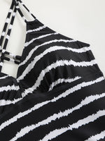 2026 Strappy Tankini Set Two Pieces Swimsuit Women Striped Swimwear Female Bathers Bathing Swimming Swim Suit Beachwear XXL
