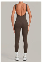 Women's Seamless Yoga Jumpsuits Fitness Sports Hip-lifting Beauty Back Sleeveless One-Piece Training Workout Running Bodysuits