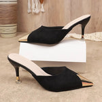 New Women's Slippers High Heel Closed Pointed Toe Shoes Sexy Ladies Heeled Sandals for Women