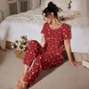 Women's Sleepwear New Loose Pajamas Floral Short-sleeved Trousers Loungewear Casual Wear Two-piece Set Pijamas Pyjamas Women