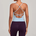 Women Sports Yoga Vest With Cross Shoulder Straps Quick Drying Sexy Yoga Bra Gym Breathablefitness Push Up Training Sports Vest