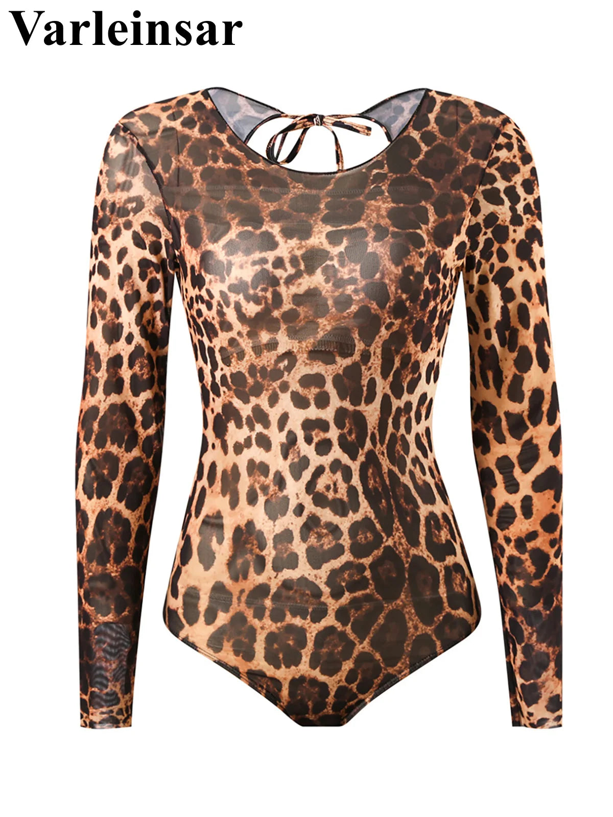 S - XXL 2026 Leopard With Skirt Long Sleeve One Piece Swimsuit Women Swimwear Female High Cut Leg Bather Bathing Suit Swim V7352