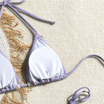 Shell Decoration Swimwear String Halter Bikinis Sets Micro Thong Sexy Swimsuit Women 2026 Bathing Suit Purple Triangle Bikini