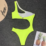 2026 Asymmetric One Shoulder Women Swimwear One Piece Swimsuit Female Monokini Bather High Cut Out Bathing Suit Swim Bodysuit