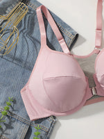 Plus size New Sweet Pink Front Button Underwear Sexy Gathering Large Size Underwear Easy to Wear and Take Off Lingerie MR3022