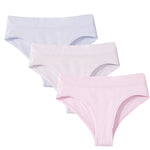 3Pcs/Set High Rise Briefs Women Classic Panties Female Underpants Solid Color Panty Plus Size Underwear Sexy Lingerie S-3XL